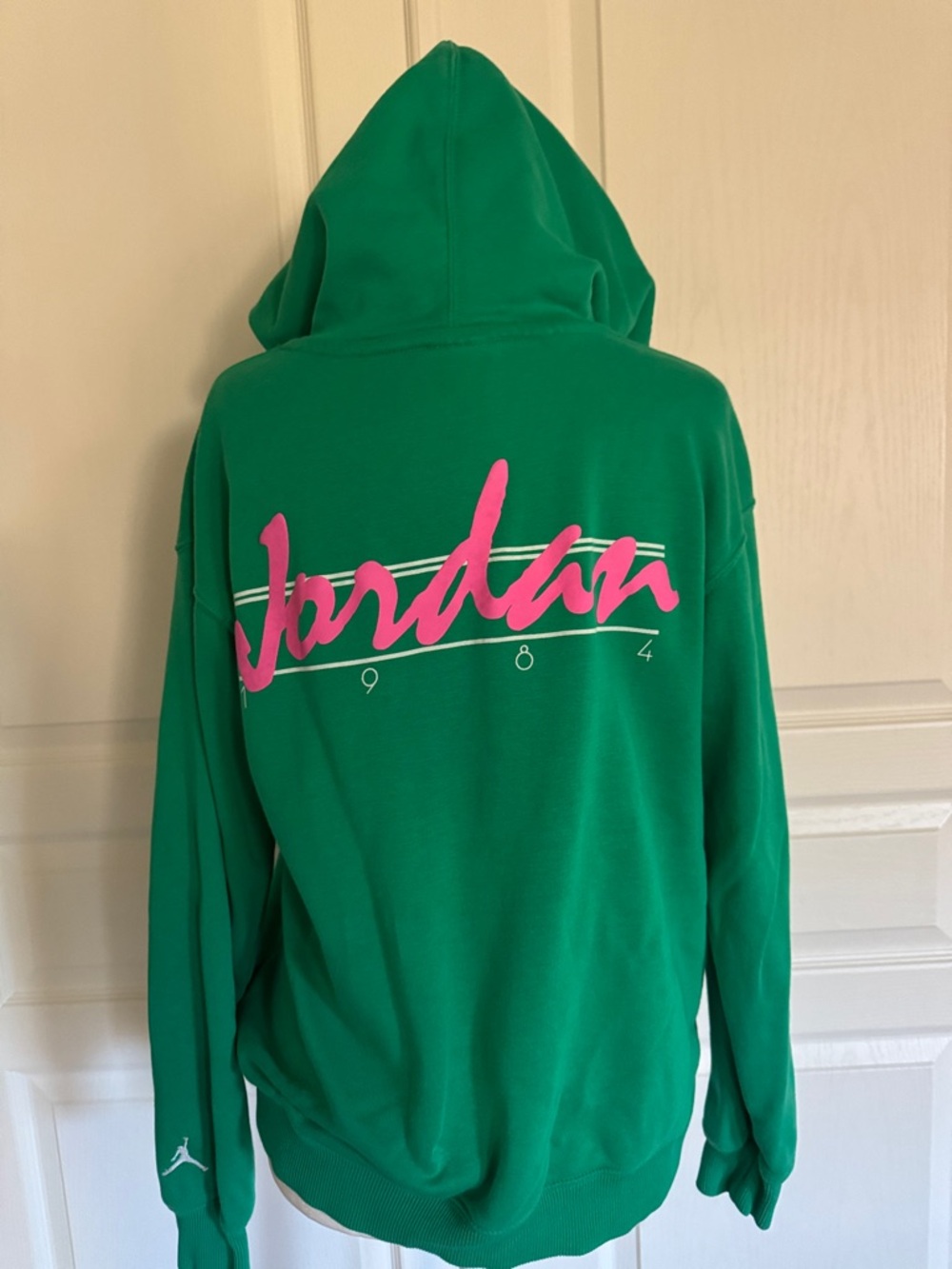 Jordan Green Hoodie with Pink Jumpman Accent - Picture 4 of 7